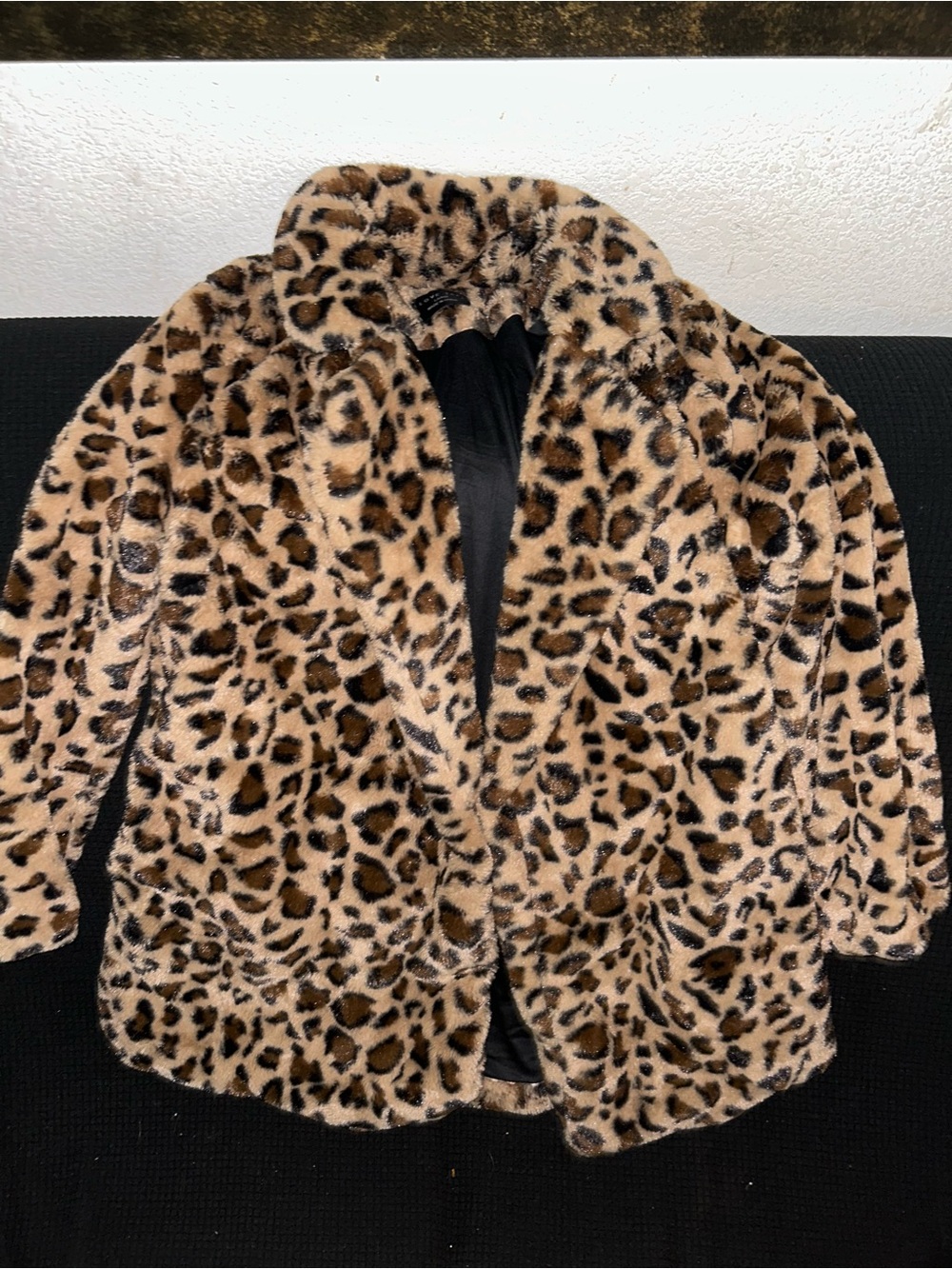 Love Tree Leopard Print Faux Fur Jacket - Brown & Black